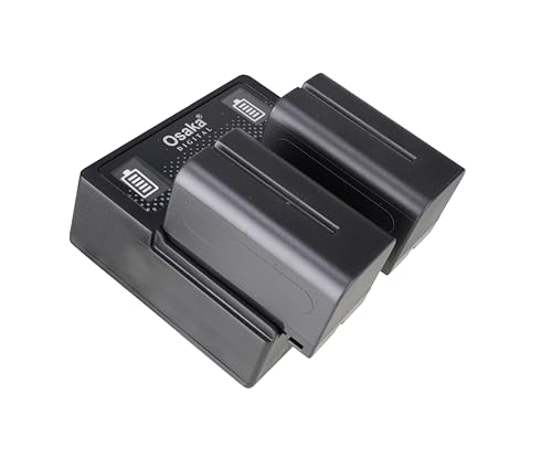 Image of Osaka Dual Charger | Dual Slot Fast Battery Charger for Sony NP-F Series (F550 /F750 /F970) | LED Indicator Smart Charging Dock | Portable Compact Camera Battery Charger with Overcharge Protection