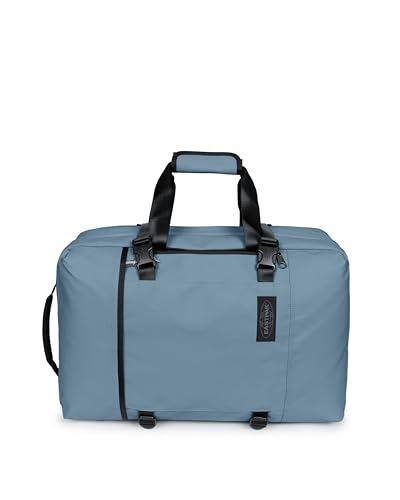 Image of EASTPAK Travelpack - 42L Cabin-Size Duffel Backpack with Dual Compartments, 17 inch Laptop Sleeve, Vegan Design & Adjustable Straps, Tarp Dust Blue