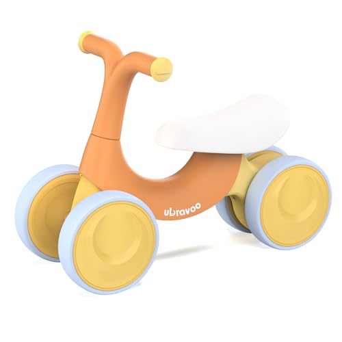 UBRAVOO Baby Laufrad Spielzeug, Baby Walker, Kleinkind Laufrad 10-36 Monate Fahrt auf Spielzeug Geburtstagsgeschenk mit 4 Rädern, Kein Pedal-Orange