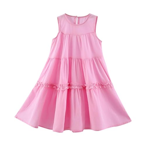Kids Girls Cotton Dresses Sleeveless Long Maxi Tiered Dress Casual Beach Party Sundress 2025 Summer Dresses 1-8Y