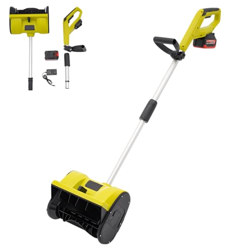 spazzaneve elettrico a batteria, con batteria e caricabatterie, larghezza di lavoro 32 cm, distanza di lancio 8 m, altezza massima della neve 16 cm, regolatore, 2200 giri/min (verde)