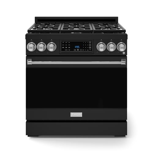 Image of Gordon Ramsay by THOR Kitchen 36 Inch Professional Liquid Propane Range with Tilt Panel Touch Control in Black /Stainless Steel