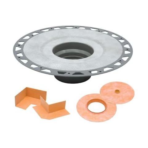 Schluter Kerdi-Drain PVC Shower Flange Kit with Preformed Waterproofing Corners - Ideal for New and Renovation Projects - 2-Inch Outlet, Easy Installation - KD2FLKPVC Cover