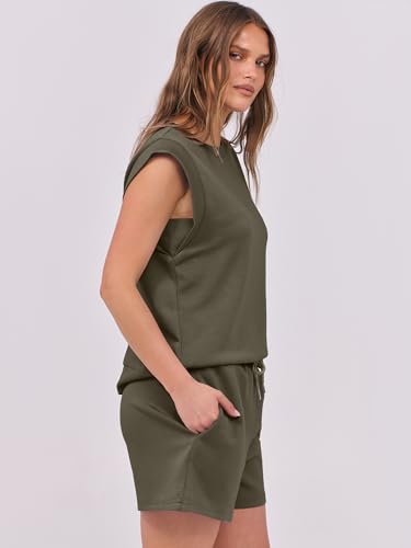 Image of ANRABESS Two Piece Sets for Women 2026 Summer Short Lounge Set Casual Beach Vacation Outfits Spring Sweatsuits Tracksuit