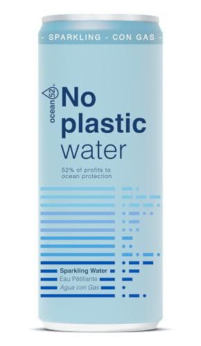 Agua con gas en lata No Plastic Water de Ocean52. Agua Mineral con gas - Pack 24 unidades x 33cl. Agua con gas en pack de 24 latas de 33cl. Agua mineral con gas en lata. Agua mineral con gas pack 24.