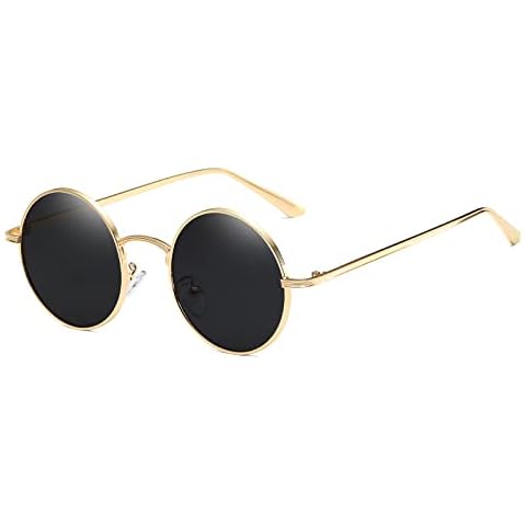Long Keeper Retro Round Sunglasses with UV Protection Cover