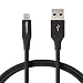 AmazonBasics Lightning to USB A Cable, Advanced Collection, MFi Certified iPhone Charger, Black, 3 Foot