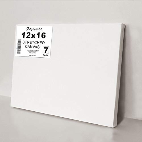 Stretched Painting Canvas Boards 12x16 Inch, Blank Art Canvases for Oil & Acrylic Painting, 100% Cotton, Value Pack of 7 - Thumbnail 2