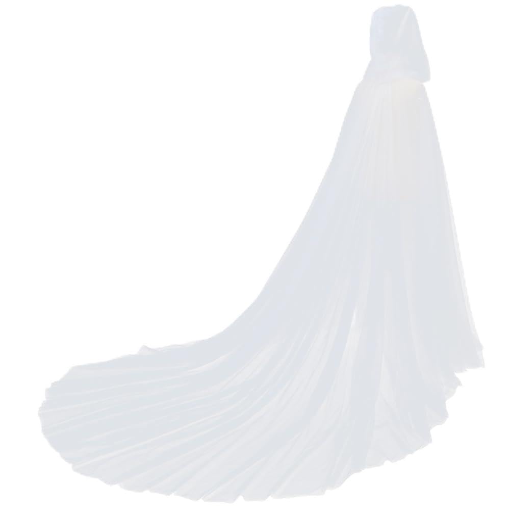 HUIYELOVE Women Wedding Tulle Cape Witch Cloak Halloween Cape Vampire Bride Fantasy Ball Gown Gothic Dress Goddess Dress for Women Witchy Capes (White)