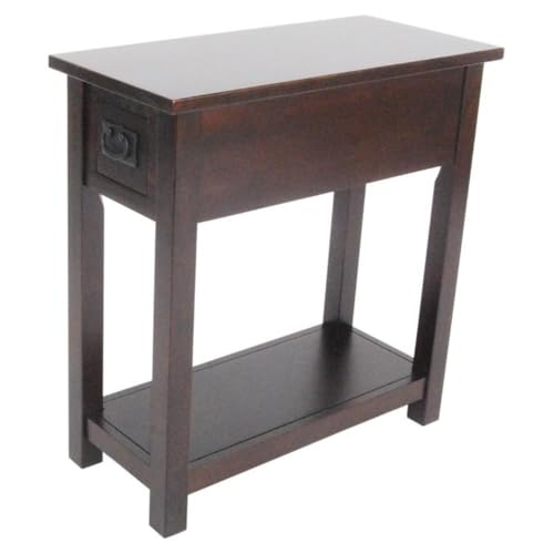 Alaterre Classic Mission Style Chair Side End Table Living Room Furniture, 11" W x 23" D x 24" H, Espresso