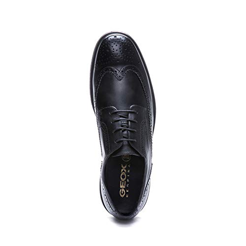 Geox U Dublin Zapatos de Cordones Hombre en Piel Negra