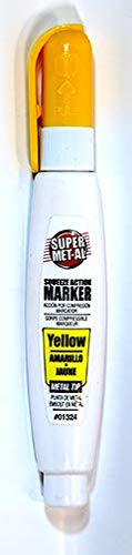 Super Met-Al Squeeze Action Metal Tip Marker, Yellow (3 PACK)
