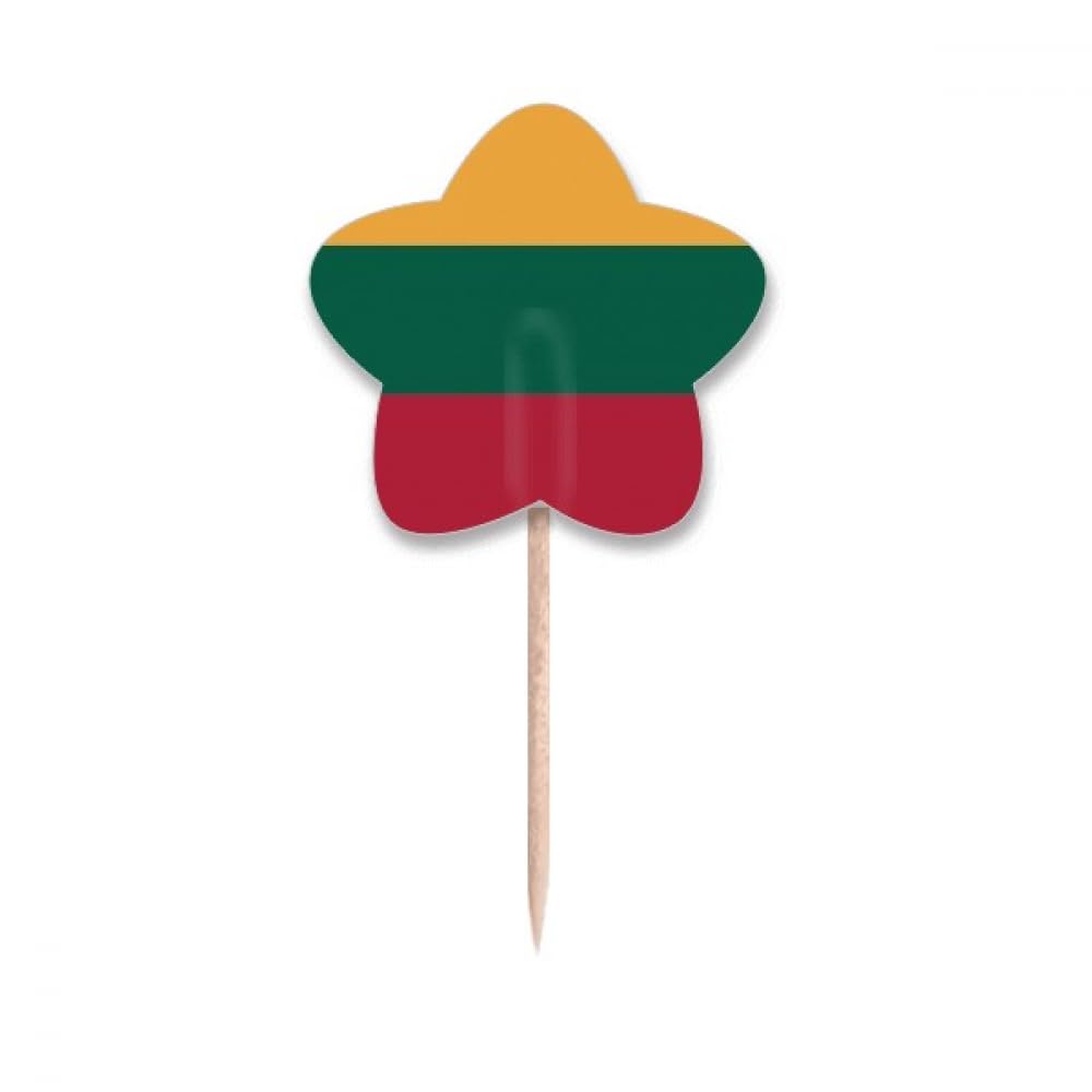 Cure-dents pays drapeau Lituanie et etoile Union europeenne cupcake