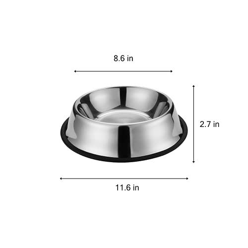 Rxyia Dog Bowl Stainless Steel Dog Bowl with Rubber Base for Small/Medium/Large Dogs,Kittens (Set of 2) (40oz) - Image 3