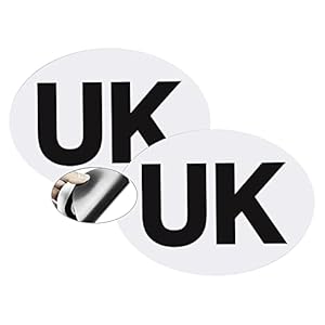 2x UK Magnetic Car Stickers A+++ for Europe, Fully Magnetic Travel UK Stickers for European Roads. Pack of 2 Self Adhesive Magnet Plate for car, van. Strong, Durable. Easy to Attach and Remove