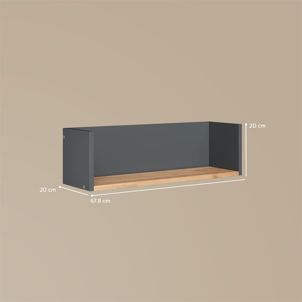 Livinity Mobiletto per lavatrice Paolina, Antracite/Rovere dorato, 67.8 x 20 cm