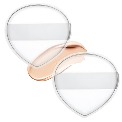 2Pcs Silicone Makeup Sponge Clear Jelly Makeup Applicator Non-Absorbent Silicone Washable Cosmetic Applicator for Foundation Concealer Cream Blush Highlighter
