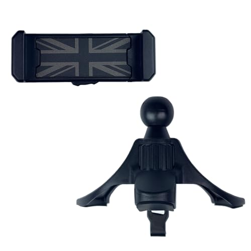 MCOAORN Car Phone Holder, Mini Cooper R56 R55 R57 R58 R59 R60 R61 Circular Air Outlet Phone Mount for iPhones & Smartphones (Black Union Jack)