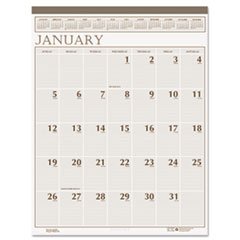 Impresión de gran tamaño calendario de pared mensual en Encuadernación de piel sintética perforado, 20 x 26