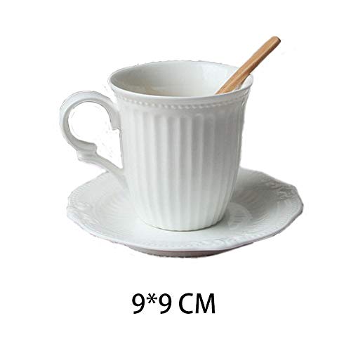 Duży kubek do kawy Kubek Ceramiczny kubek na wodę z porcelany kostnej Filiżanka do kawy Prosty kreatywny styl pałacowy Wytłoczony czysty biały kubek do mleka Duża pojemność
