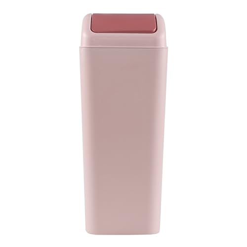 Caneca de basura delgada 12 L con tapa de vaivén rosa miniatura 7