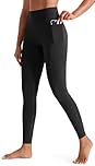 JOYSPELS Women's High Waisted Gym Leggings - Yoga Pants Womens Workout Running Sports Black Leggings with Pockets-Black-S