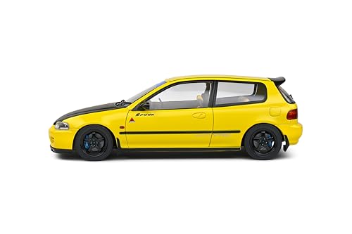 Solido Honda Civic EG6 (1991, gelb) – Hochwertiges Diecast Modellauto im Maßstab 1:18, ikonischer JDM-Klassiker für Sammler & Tuning-Fans