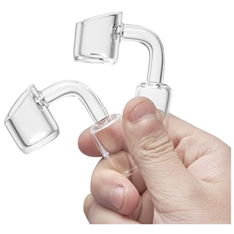 Rora 2pcs Quartz Banger Nail Bowl Thick Quartz Banger Nail Smoking Accessories Female Male Joint for Water Glass Pipe Bongs (14mm Male) Cover