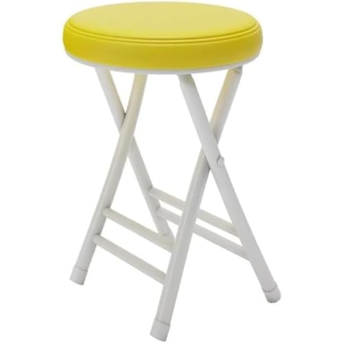 Wyazziv パイプ椅子 丸 折り畳み 折りたたみ椅子 耐荷重150kg 収納便利 ダイニングチェア スツール 会議椅子 ソフトで快適 コンパクト 滑り止め耐摩耗 持ち運び 屋内外 (イエロー)