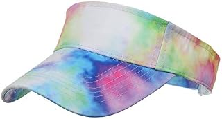 Sport Sun Visors Hat for Women Men Girl Tie Dye Adjustable Travel Cap Golf Tennis Running Summer Outdoor Quick Drying Washed Sun Hats for Women Black Visor Womens Fashion Scarves