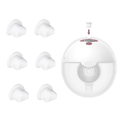 Image of 6Pcs Silicone Spout Cap Compatible with Momcozy M5 Wearable Breastpump, Dustproof, Keep Clean, Prevents Leaks from The Top, Fit for M5 Breast Pump Parts, White 6Pack