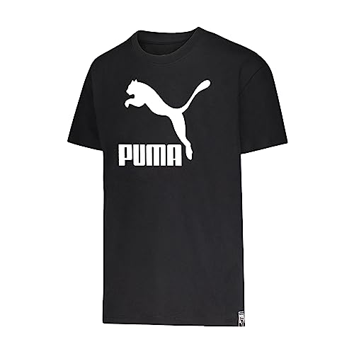 Image of Puma Girls Core Logo Short Sleeve T-Shirt, Crewneck, Soft and Lightweight