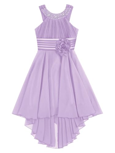 Sywiyi Kids Girls Halter Neck Chiffon High Low Hem Dress Wedding Bridesmaid Gown Party Gown3