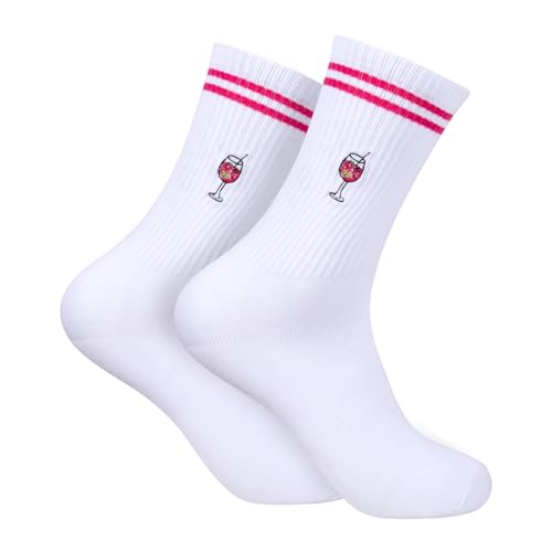 Yemmert Wildberry Lillet Socken 39-42 für Damen Herren Weihnachten Lustige Geschenke Tennissocken Sportsocken Crew Socks Geschenk für Freundin