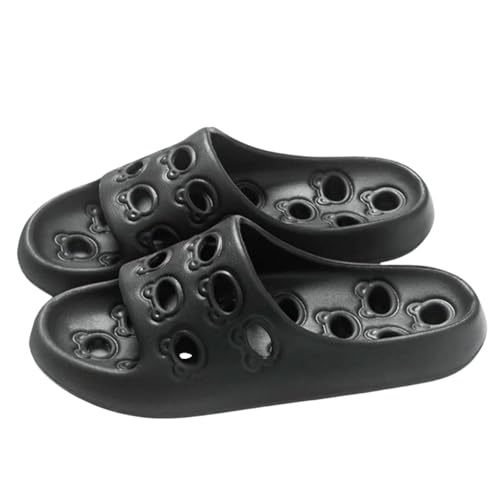 Gyios Chanclas Zapatillas De Baño Livianas Sin Deslizamiento Verano para Mujeres Y Hombres Sandalias El Hogar Interior Zapatos Al Aire Libre-negro-35-36