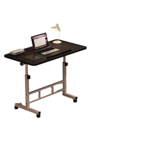 Giawkca 机、事務机、上下昇降、多機能子供用、昇降、手動昇降、ゲーム、省スペース、自由調整、滑車で簡単に移動、仕事と (ブラック,80*40cm)