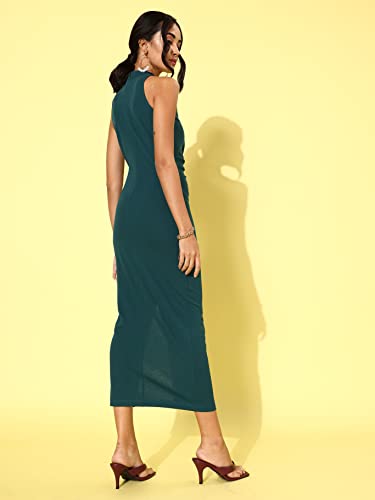 Image of Miss Chase Women's Choker Neck Sleeveless Embellished Midi Dress