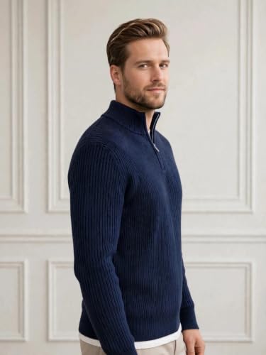 Image of Pivl Men's Winter Half Zip Solid Sweater
