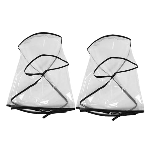 OATIPHO 2PCS Clear Rain Bonnet with Visor Durable Plastic Rain Hats...