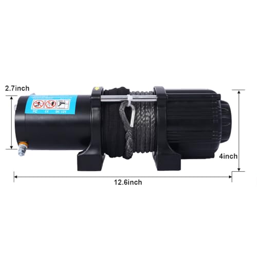 Winch eléctrico 3500 lb para ATV UTV, 12V resistente al agua miniatura 7