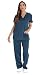 Just Love Solid Stretch Scrub Set for Women Stretchy Mock Wrap Top and Cargo Pants