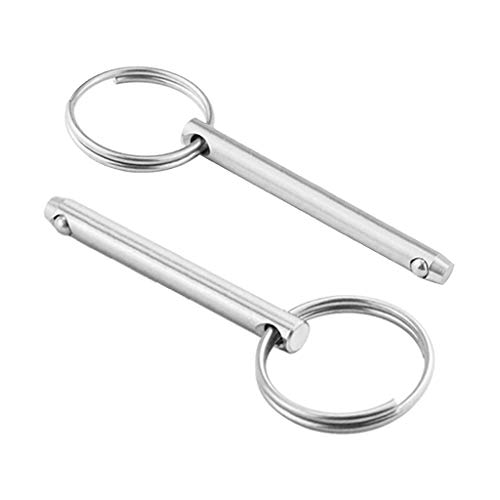 Set di 2 Perni a sgancio rapido in acciaio inox Cerniera acciaio barche accessori perno di bloccaggio Diametro 5 mm, accessori per barche con anello di chiusura a sfera
