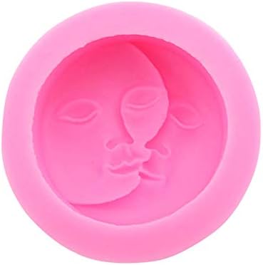 Miniatura 4 de Moon and Sun Face Kiss para bricolaje pastel fondant hornear galletas hechas a mano bomba de baño bandeja de jabón 3D caramelos duros gota pegamento