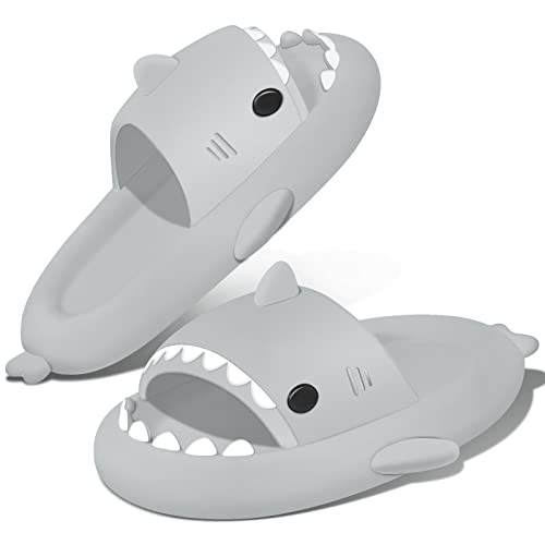 SHAINE Cloud Shark Slides Damen Hai Slippers Herren Sommer Haifisch Badelatschen Badeschlappen Cozislides Original Slippers Wolke Hausschuhe Pillow Slippers rutschfeste Badeschuhe Strand Sandalen