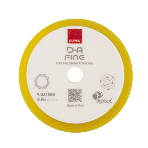 Image of RUPES Orbital Foam Polishing pad for Car Sanding, Polishing & Waxing, Dual Action Polisher Pad, Car Cleaning Supplies for Compounding(Yellow, 130 /150mm, Single Pad, Fine)