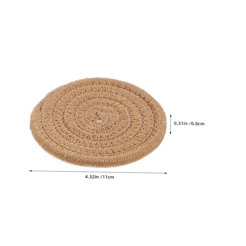 Dessous de verre en coton anti rayure et son support métallique pour bureau et table - 3