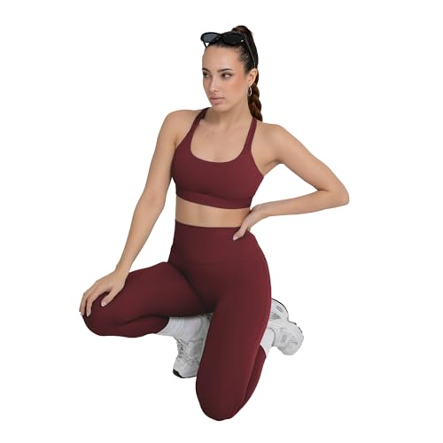 Image of YITTY Active Women's Ultraluxe Strappy Medium Impact Bra, Athleisure, 4-Way-Stretch
