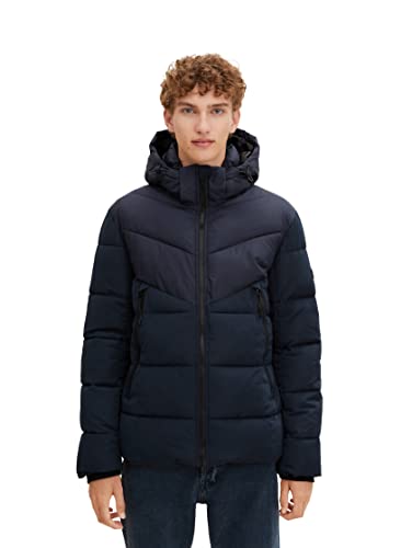TOM TAILOR Denim Herren Steppjacke mit abnehmbarer Kapuze 1012012, 10690 -...