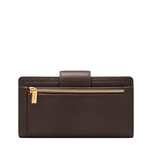 Image of Fossil Women's Logan Leather Wallet RFID Blocking Tab Clutch