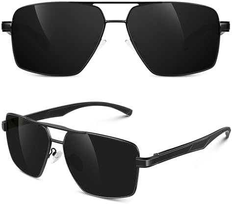 Polarized Sunglasses Men Womens Al-Mg Alloy Frame Spring Hinges Pilot Military Style UV400 Protection Driving